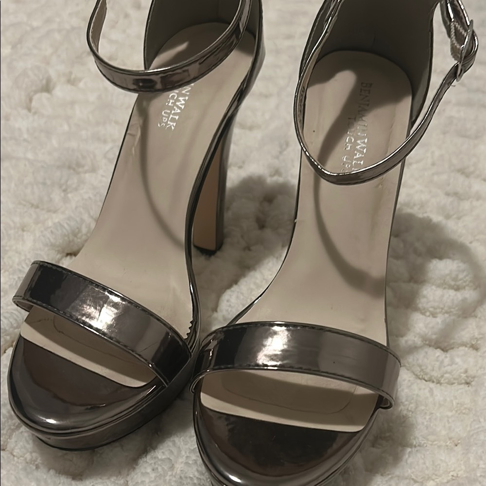 Neiman Marcus Silver High Heel Sandals